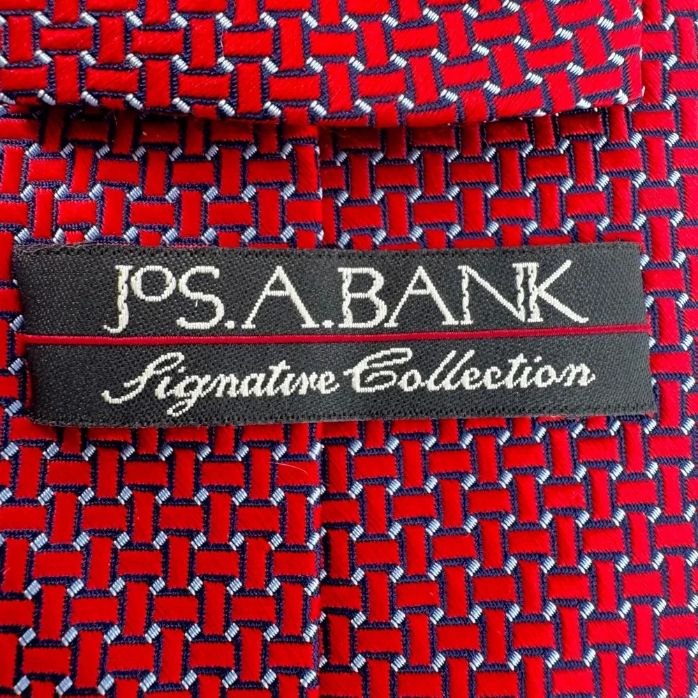 Jos. A. Bank Signature Collection Red Woven‎ Silk Necktie Business Casual